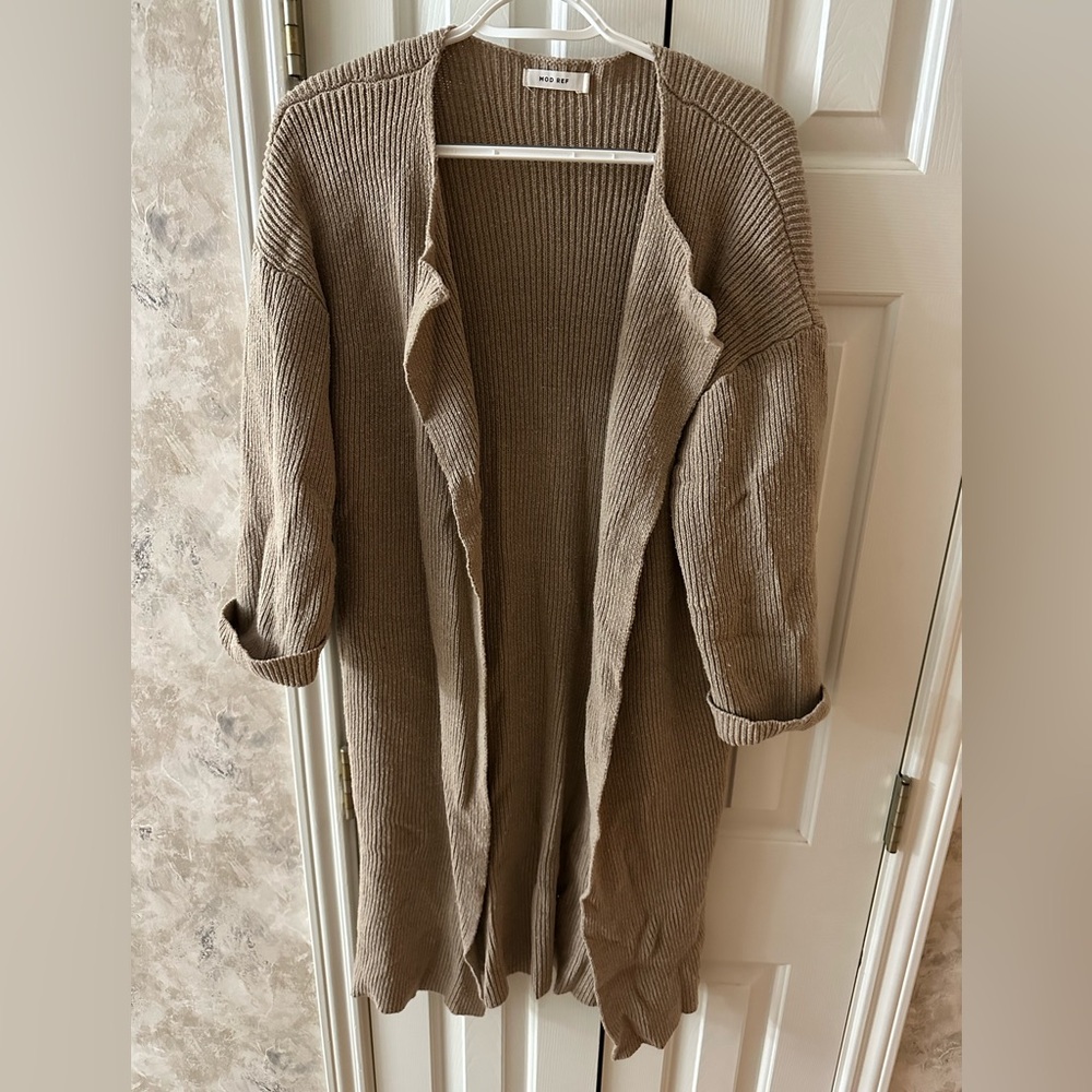 Vici Tan Long Cardigan